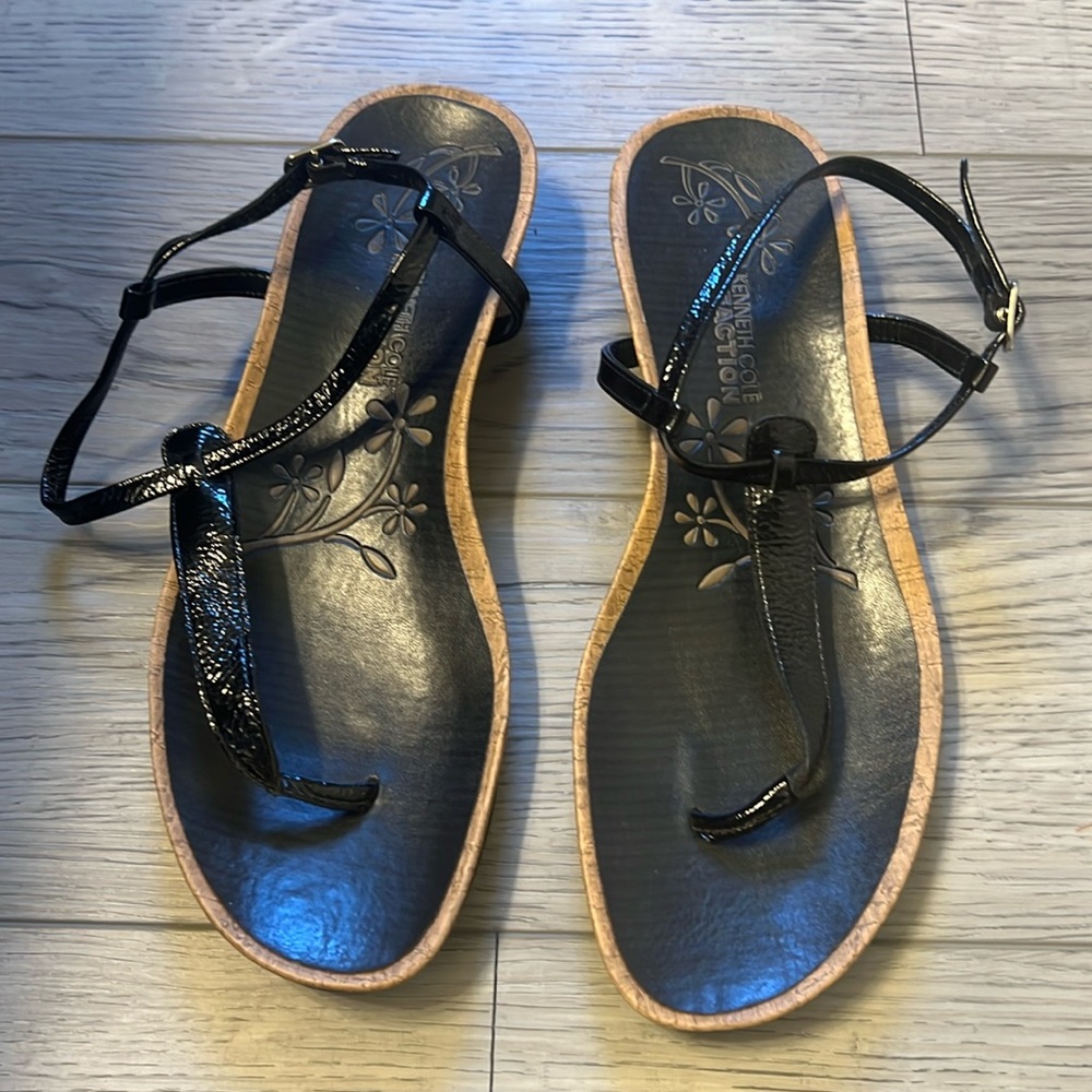 Kenneth Cole Reaction Black Sandals-Size 10